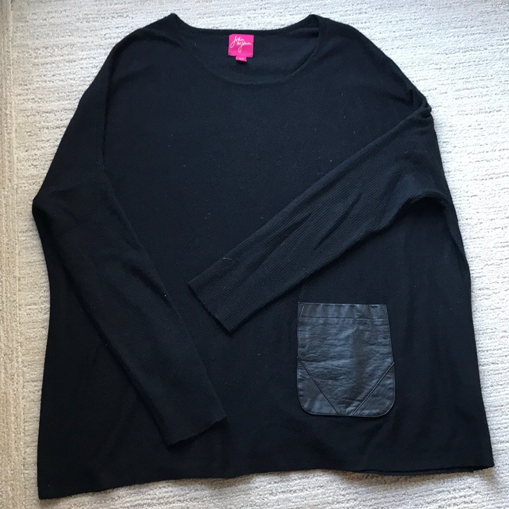 Black Sweater w/ leather pocket